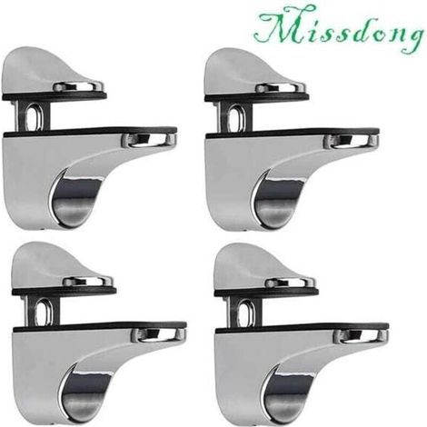 UlisemSupport D'étagère en Verre Réglable, 4 Pcs Support D'étagère en Verre, Pince en Verre à Fixation Murale, Support pour Étagères en Verre