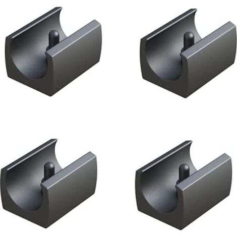 4X Embout Tube Rond Pied Meuble Patin Chaise Table Plastique Noir à enfoncer protège Sol parquet D1 mm 20-22 (1/2)