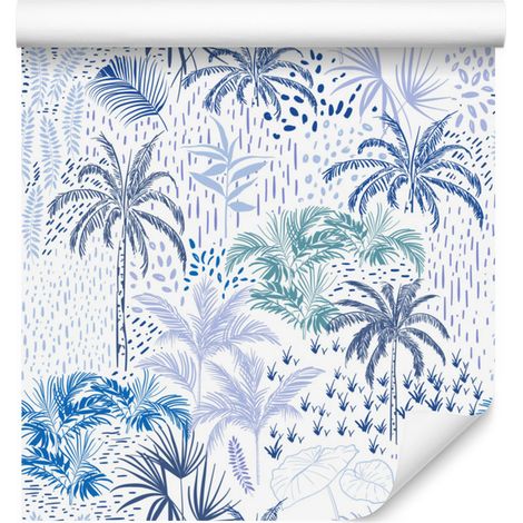 Papier peint Palmiers en forêt pour salon et chambre 50x1000 cm (1/5)