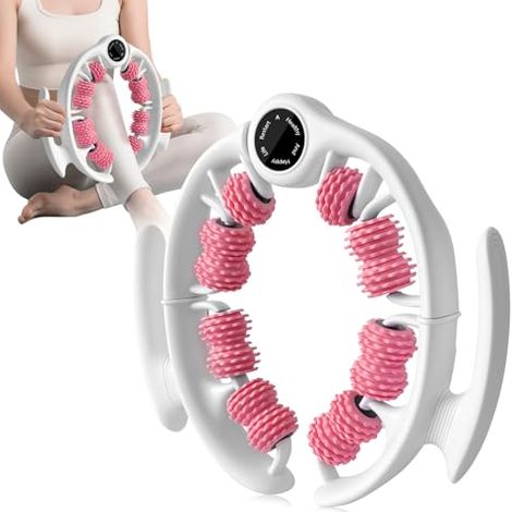 Masajeador Manual Anticelulítico con Rodillos Desmontables - Masajeador Anticelulitico Reductor para Muslos, Piernas y Glúteos, Herramienta de Masaje Profesional para Drenaje Linfático (Rosa)