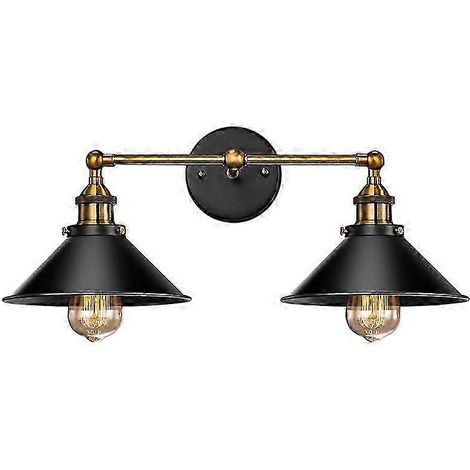 Plafonnier vintage industriel rustique en métal, style village, lampe rétro créative (2WB sans ampoule) (1/5)