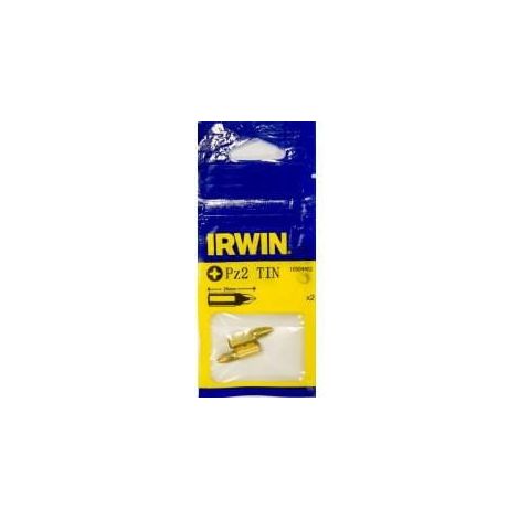 IRWIN 2 Puntas Destornillador Titanio Pozidriv2 1/4" (