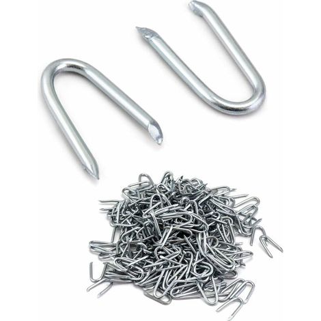 Collier de serrage en U pour fil de clôture galvanisé, 24 mm, colliers en acier galvanisé, pour fixer le fil de clôture, argent, 500 g (1/5)