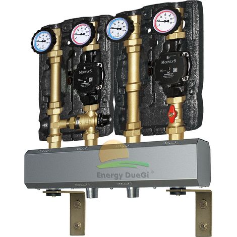 Gruppo di rilancio alta e bassa temperatura con collettore di distribuzione - portate sino a 2 m3/h e 50 Kw (1/5)