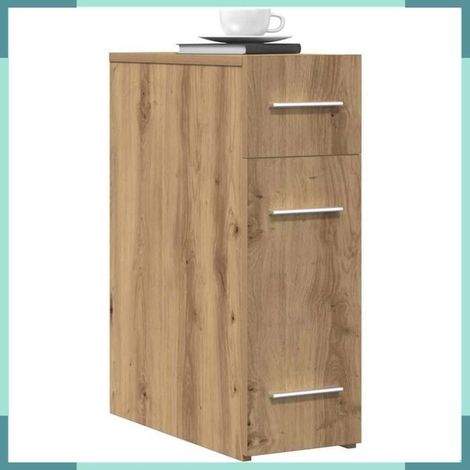 Armoire d'apothicaire - 862636 - Chêne artisanal - 3 tiroirs - 20 x 45,5 x 60 cm (1/5)