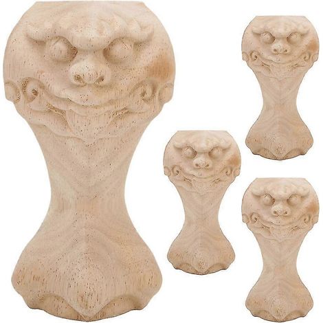 Pieds de meubles en bois massif sculpté : conviennent aux canapés, tables basses et meubles TV. (1/5)