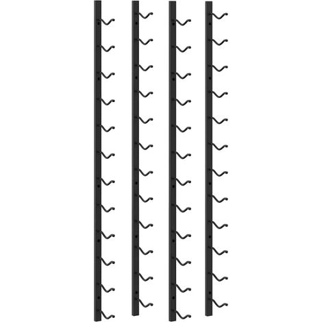 vidaXL Wall Mounted Wine Racks for 12 Bottles 2 pcs Black Iron