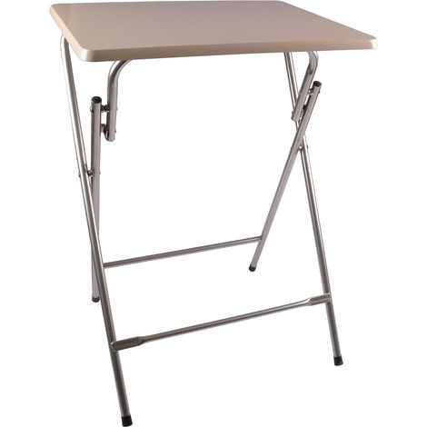 Metalltisch Klapptisch Beistelltisch Bistrotisch Kaffeetisch Campingtisch Tisch - beige (1/3)