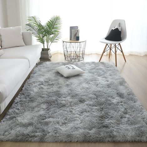 Tapis shaggy Chambre Shaggy Tapis Pour Salon Tapis De Sol Grand pour Couloir Soft Tapis à Poils Longs Moelleux Tapis Antidérapant Intérieur Moelleux Pour Salon Chambre Enfants(Gris blanc, 80 x 160 cm) (1/5)