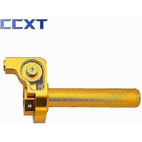 Poignées de guidon universelles 22 mm pour moto, poignée d'accélérateur CNC à rotation rapide pour Honda CRF, CR, XR, CBR, Yamaha, Suzuki, KTM, protection coude/poignet (poignée jaune) (1/5)