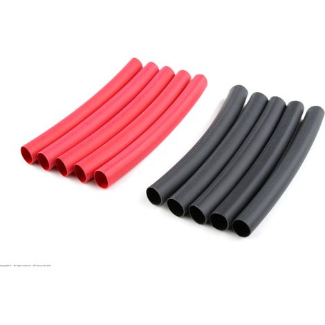 Revtec - Shrink Tubing - 6.4mm - Red + Black - 10 pcs