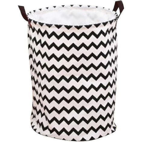 Panier à linge pliable de grande taille pour chambre à coucher, boîte de rangement ronde en toile (1/5)