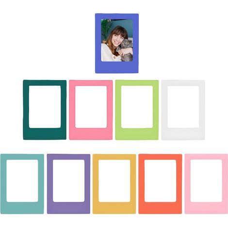 Lot de 10 mini cadres photo magnétiques - Peuvent être combinés - Collage - Multicolore (1/5)