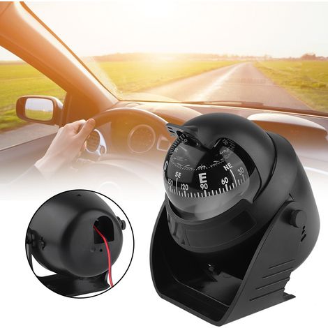 Boussole portable à fixer sur le tableau de bord, auto-adhésive, pour bateau, camion, voiture, extérieur (1/5)