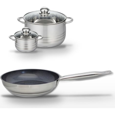 Lot Poêle 28cm et 2 Faitouts 12/24cm Elo Profi Therm Platinum (1/5)