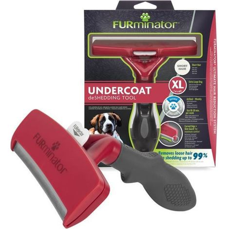 Furminator brosse Anti-Mue rouge et gris pour chiens grands (1/5)
