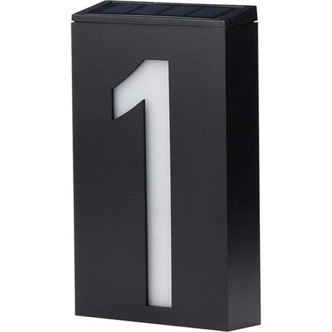 Numéro de Maison Solaire (1), Led Light Up Adresse Boîte Aux Lettres Signes Illumination Plaque Nuit Solaire Lampe Numéro de Porte Maison Éclairage Extérieur Porche Décoratio Lumières (1/5)
