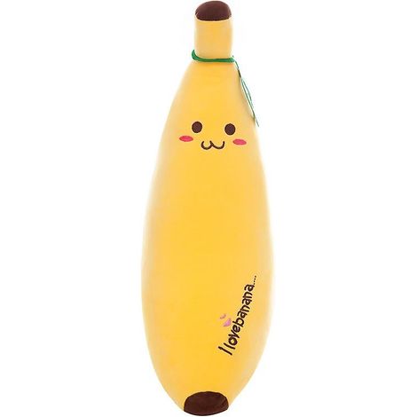 Coussin banane en peluche toute douce - Adorable jouet tout doux pour dormir, câliner et décorer votre intérieur (50 cm) (1/4)