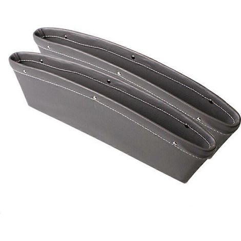 Poche de rangement pour siège auto, récupérateur d'eau, en cuir PU gris, pour téléphone portable et autres petits objets, 35 x 10,5 x 4 cm (1/5)