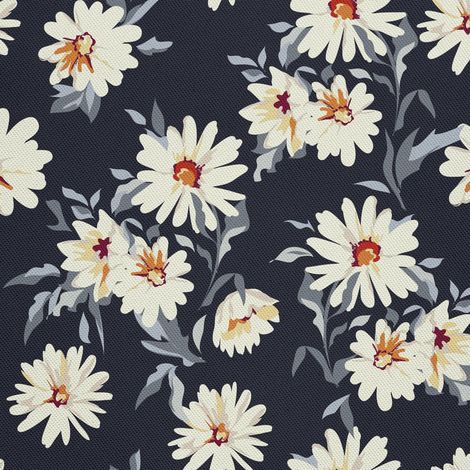 Tissu d'ameublement extérieur Oxford - Motif marguerite I DX123 (1/5)