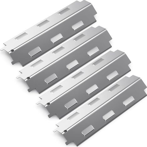 37CM Diffuseur Chaleur Universels,Pièces de Rechange Universal Flavorizer Bar,Compatible avec la Plupart des modèles de Gril à gaz,Plaques chauffantes pour Barbecuer (4, Argent) (1/5)