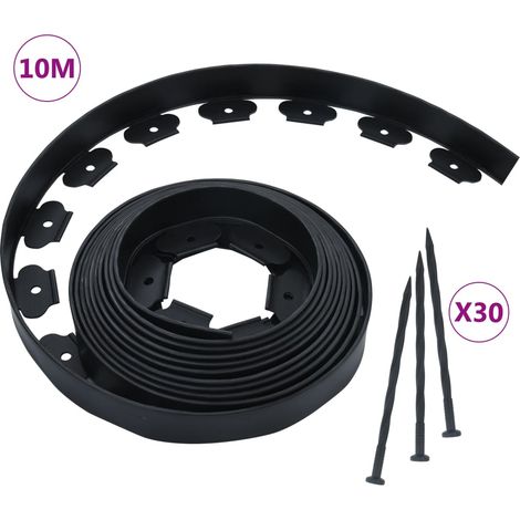 vidaXL Bordura per Prato Flessibile con 30 Picchetti 10 m 5 cm (1/5)