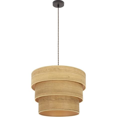 Colgante Triple Smile 1xe27 Marron/madera Clara Regx40x40 Cm (1/4)
