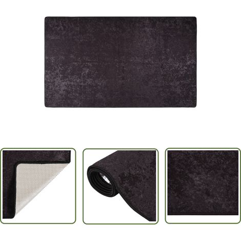 The Living Store Tapis lavable antidérapant 120x180 cm anthracite - Tapis Design - Tapis Salon - Tapis Chambre - Tapis Moderne - Tapis Anthracite (1/5)