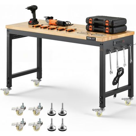Table de Travail, Établi Atelier Garage 1220 mm Hauteur Réglable (1/3)