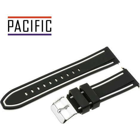 Cinturino in silicone Pacific 24 mm U14 bianco e nero