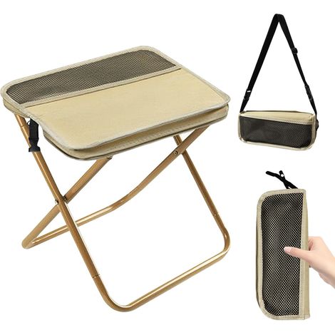 CCYKXA Hochwertiger, tragbarer Klapphocker – extrem robuster Camping-Klappstuhl aus Stahl und Oxford-Gewebe (Khaki) (1/5)
