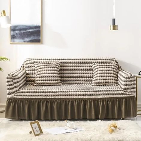 Housse de Canapé - 1 Places - HONTTOR - Durable - Haute élasticité - Taille S - Marron (1/3)