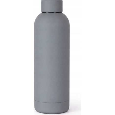 Botella térmica de acero de 500 ml para bebidas frías y calientes, color gris. (1/5)