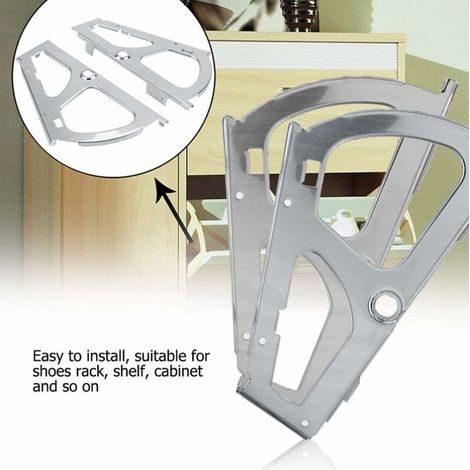 Charnière pour meuble,Chaussures Tiroir Cabinet Charnières Turing Rack En Acier Cadre Charnières Pièces Meubles (2 Layers) 2 Pcs (1/4)