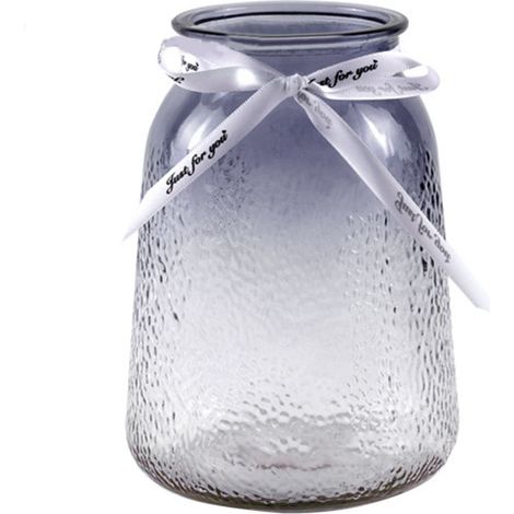 Vase décoratif attrayant en verre, base stable, 9,5 x 9 x 18 cm, style minimaliste, ornement pour la maison