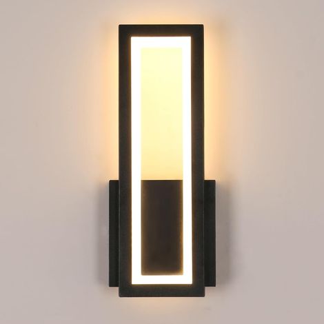 Applique murale LED 27 W (intérieur, acrylique, moderne et élégante, rétroéclairage 3 couleurs, 32 cm, noir) (1/5)