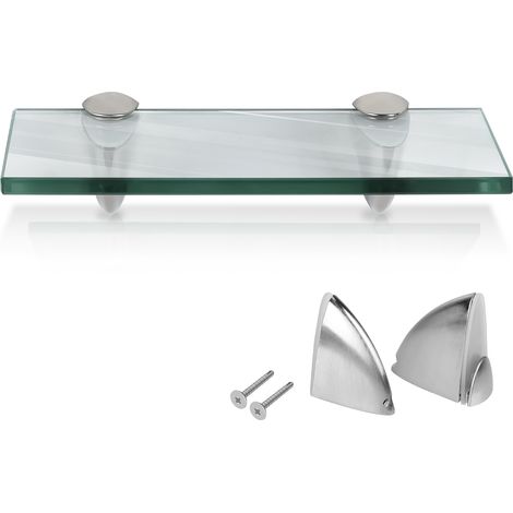Randaco Panel de estantería Estante de pared Estante de cristal Unidad de almacenamiento Cristal Transparente 20 x 10 cm