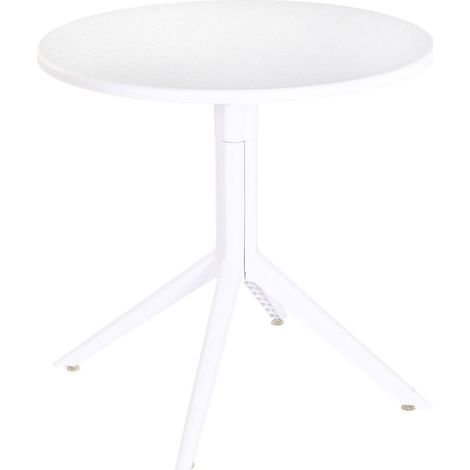 Table de repas blanche design en métal recyclé pour terrasse et jardin - blanc pur finition mate (1/5)