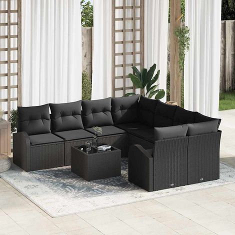 Gartensofa-set Schwarz 55 x 55 x 37 cm Poly-Rattan