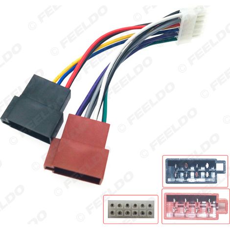 Câble adaptateur universel à double extrémité 12 broches vers ISO pour convertir les cordons d'alimentation, les adaptateurs, les faisceaux de câbles CD, les câbles radio et les prises.