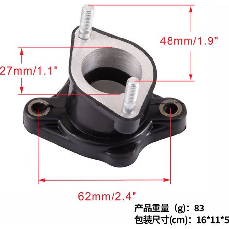 PZ27 27mm intake manifold CG 125cc 150cc 200cc motorcycle 16210-437-000 (1/4)