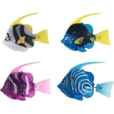 Jouet Poisson Bain - Automatique Nage Sous Eau - LED Clignotant - Pour Baignoire Piscine Aquarium - 4 Pièces