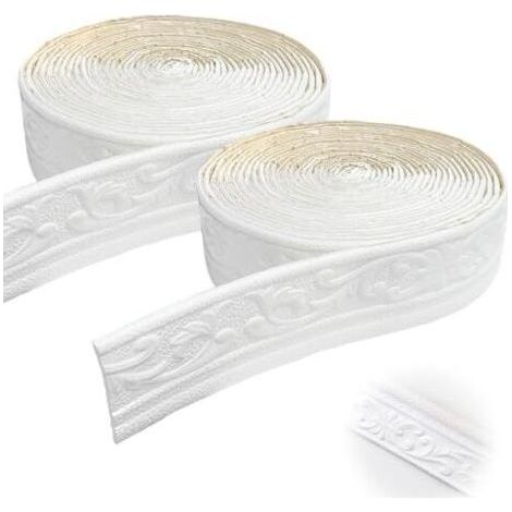2 moulures décoratives autocollantes, 10 m de moulure d'angle pour papier peint, pour couloirs, plafonds, angles, décoration intérieure (1/5)