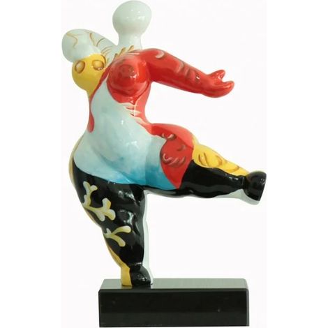 Statue femme dansant avec peinture ornements H33 cm - LADY QUEEN
