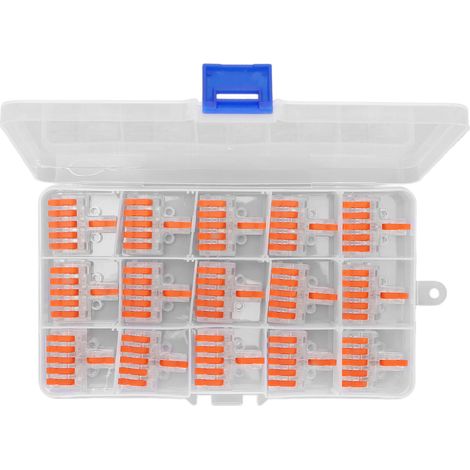 Connecteur de fil électrique 15 pièces, borne de raccordement rapide compacte DF-15, transparente, sans soudure (1/5)