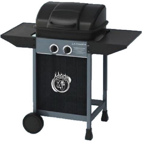 BARBECUE BBQ A GAS PIETRA LAVICA GRIGLIA IN ACCIAIO 2 BRUCIATORE COPERCHIO 27741 (1/5)