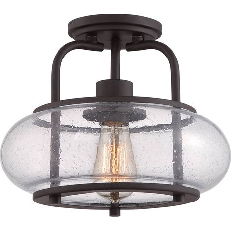 Elstead Trilogy - 1 Licht Kleine Semi Flush Deckenleuchte Altbronze, E27 (1/5)