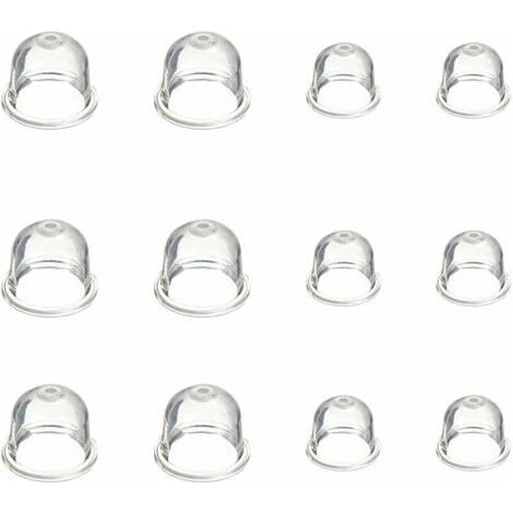Weiße Primer-Kolbenpumpe, 19 mm und 22 mm transparente Vergaser-Öltasse für Trimmer, Heckenschere, Benzinsäge, Gebläse-Kraftstoffprimer-Kolben 12 Stück (1/5)