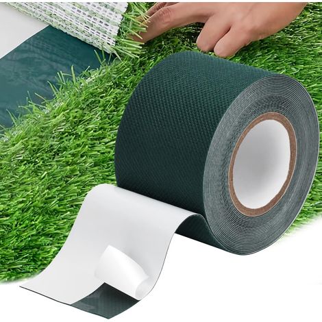 Bande Jonction Gazon Synthétique Adhésif(Recto Simple, 5cmx10M) Bande Jonction Gazon Synthétique pour le Jointage de La Fixation du Tapis de Pelouse Imperméable et Résistant aux Intempéries (1/5)
