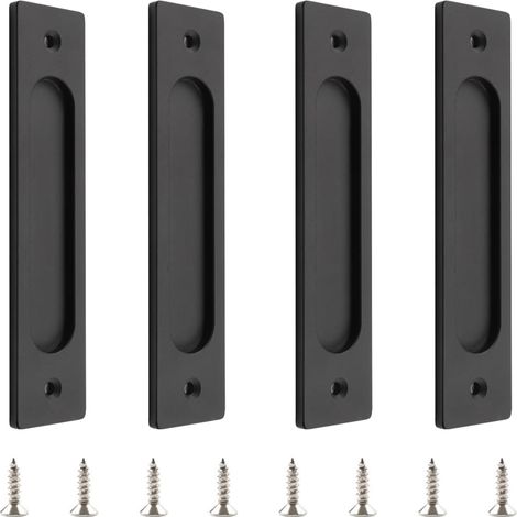 Lntyq 18 cm selbstklebender rechteckiger Schiebetürgriff, 4 Stück Aluminium-Flachgriff ohne Stempeln für Schiebetür und Fensterschrank (1/4)